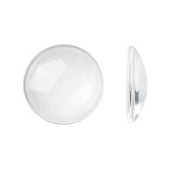 Clear Transparent Glass Cabochons, Clear Dome Cabochon for Cameo Photo Pendant Jewelry Making, Clear, 24.5~25x5~7mm