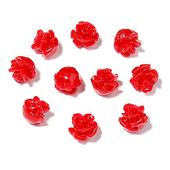 Красный Бусины из искусственной коралловой смолы, для материалов для изготовления аксессуаров своими руками, красные, 6 мм, отверстие : 1.4 мм