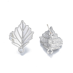 Платина Сплав серьги выводы, с горизонтальными петлями и 304 штифтом из нержавеющей стали, лист, без кадмия, без никеля и без свинца, платина, 23.5x17.5 мм, отверстие : 1.8 мм, штифты : 0.7 мм