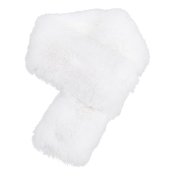 Белый Шарф из искусственного меха лисы, женский съемный плюшевый теплый толстый шарф-воротник, белые, 790x150x60 мм