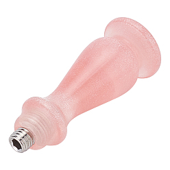 Pink Resin Handle, for Wax Seal Stamp, Wedding Invitations Making, Pink, 6.8x2.5cm, Hole: 4mm