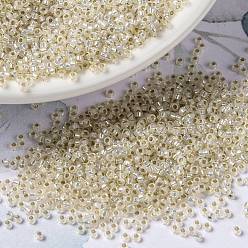 (RR2351) Бледно-кремовый Опаловый с Серебряной Подкладкой Миюки круглые бусины рокайль, японский бисер, (rr 2351) серебристый бледно-кремовый опал, 15/0, 1.5 мм, Отверстие: 0.7 мм, о 5555 шт / бутылка, 10 г / бутылка