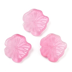 Фламинго Прозрачные стеклянные бусины, листьев лотоса, спекающийся лак, фламинго, 20x19.5x4.5~5 мм, отверстие : 1.2 мм