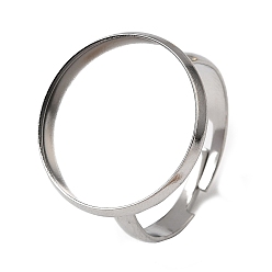 Нержавеющая Сталь Цвет 304 регулируемые кольцевые компоненты из нержавеющей стали, настройки круглого кольца, цвет нержавеющей стали, лоток : 18 мм, 20 мм, внутренний диаметр: 19 мм