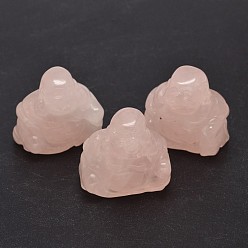 Rose Quartz Buddha Rose Quartz Gemstone Home Display Decorations, 36~38x36~37x15~20mm