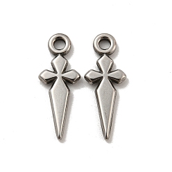 Нержавеющая Сталь Цвет Не тускнеющие 304 подвески из нержавеющей стали, очарование меча, цвет нержавеющей стали, 23.5x9x2 мм, отверстие : 2.5 мм