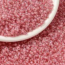 (RR1109) Inside Dyed Rose Pink MIYUKI Round Rocailles Beads, Japanese Seed Beads, (RR1109) Inside Dyed Rose Pink, 8/0, 3mm, Hole: 1mm, about 422~455pcs/bottle, 10g/bottle