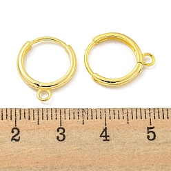 Real 18K Gold Plated Brass Hoop Earring Findings, Round, Real 18K Gold Plated, 16.5x13.5x2mm, Hole: 2mm