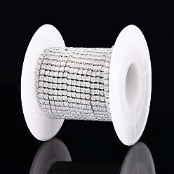 Кристалл Железная цепочка для стеклянной чашки со стразами, с катушкой, кристалл, 2x2~2.5x2 мм, около 16.40 футов (5 м) / рулон