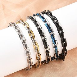 (52) Непрозрачная лаванда 304 браслеты из нержавеющей стали с овальными звеньями для мужчин и женщин, ручная полировка, ионное покрытие (ip), разноцветные, 8-1/8 дюйм (20.5 см)