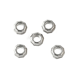 Нержавеющая Сталь Цвет 304 из нержавеющей стали разделительные бусины, многоугольник, цвет нержавеющей стали, 3x1 мм, отверстие : 1.5 мм