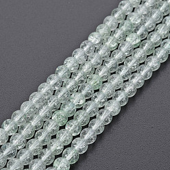 Нектар Стеклянные бусины кракле, окрашенная и подогревом, круглые, нектар, 4 мм, отверстие : 0.8 мм, около 98~100 шт / нитка, 15.35 дюйм (39 см)