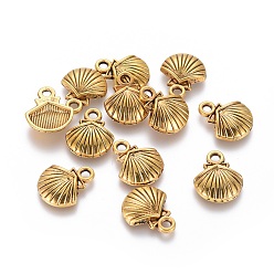 Античное Золото Подвески из сплава в тибетском стиле, без кадмия, без никеля и без свинца, оболочка, античное золото , 14x11.8x2.8 мм, отверстие : 2 мм