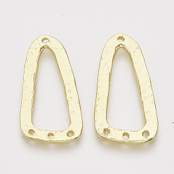 Light Gold Connecteurs chandeliers en alliage, triangle, or et de lumière, 32x17x1.5mm, Trou: 1.2mm