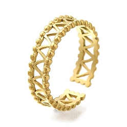 Настоящее золото 18K Ионное покрытие (ip) 304 манжеты из нержавеющей стали для женщин, реальный 18 k позолоченный, внутренний диаметр: регулируемый, 5.5 мм