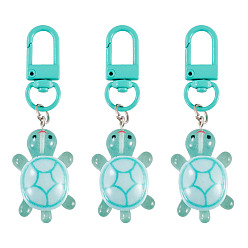 Бирюза 3шт. подвески в виде черепахи из смолы, светится в темноте, бирюзовые, 72 мм