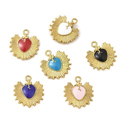 Золотой 304 нержавеющей стальной эмали подвески, сердце, ионное покрытие (ip), золотые, 15x14x3.5 мм, отверстие : 1.2 мм