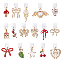 (52) Непрозрачная лаванда 16шт. ПВХ мобильные пылезащитные заглушки, с подвесками из эмали и сплава , золотые, разнообразные, разноцветные, 27~38 мм