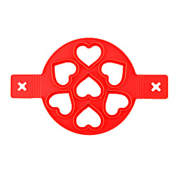 Красный Силиконовая формочка для блинов, яичные кольца кексы для выпечки круглая форма, с 7 полостью в форме сердца, красные, 373x58x232 мм