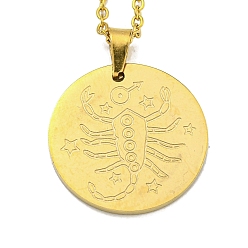 Scorpio Constellation Pendant Necklaces, 201 Stainless Steel Cable Chain Necklaces, Scorpio, 19.96 inch(50.7cm)