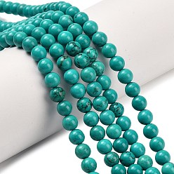 Говлит Природные Говлит бисер нитей, окрашенная и подогревом, круглые, сгладить, 6 мм, отверстие : 1 мм, около 64 шт / нитка, 15.55''~5.75'' (39.5~40 см)