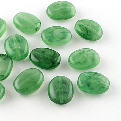 Средний Морско-зеленый Овальной имитация драгоценных камней акриловые бусины, средний морской зеленый, 19x15x7 мм, Отверстие : 2 мм , около 330 шт / 500 г