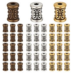 (52) Непрозрачная лаванда 300 шт 3 цвета бусины из сплава тибетского стиля, разноцветные, 7x5 мм, отверстие : 2 мм, 100 шт / цвет