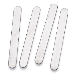Stainless Steel Color Non-Tarnish 304 Stainless Steel Cabochons, Oval, Stainless Steel Color, 52x6x0.7mm