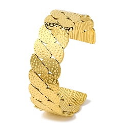 Золотой Ионное покрытие (IP) 304 браслеты-манжеты из нержавеющей стали для женщин, золотые, внутренний диаметр: 2-1/8x2-1/2 дюйм (5.3x6.3 см)