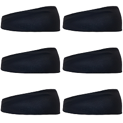 Черный 6Шесть широких тканевых повязок на голову для занятий спортом, Мягкая и эластичная модная повязка для волос, впитывающая пот, чёрные, 240x2 мм