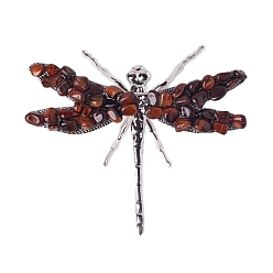 Tiger Eye Natural Tiger Eye Dragonfly Display Decorations, Animal Crafts for Table Decor Home Decor, 100x80mm