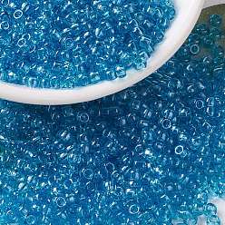 (RR1880) Transparent Blue Gray Gold Luster MIYUKI Round Rocailles Beads, Japanese Seed Beads, (RR1880) Transparent Blue Gray Gold Luster, 8/0, 3mm, Hole: 1mm, about 422~455pcs/bottle, 10g/bottle