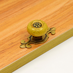 (932FM) Темно-синий аква-матовый с подкладкой Дверные ручки шкафа из грибовидной керамики, старинный кухонный ящик тянет ручки шкафа, с железными винтами, темно-золотистые, 74x32x26 мм