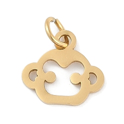 Обезьяна 304 подвески из нержавеющей стали, двенадцать талисманов по китайскому зодиаку, с целью перехода в кольце, обезьяна, 10.5x11.5x0.9 мм, отверстие : 3.1 мм