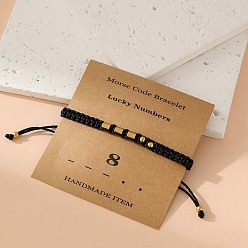 Черный Браслеты из нержавеющей стали в стиле азбуки Морзе для женщин и мужчин, чёрные, 5-1/2~10-1/4 дюйм (14~26 см)