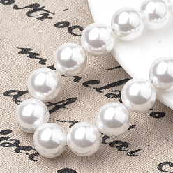 White Eco-Friendly Plastic Imitation Pearl Beads Strands, High Luster, Grade A, Round, White, 12mm, Hole: 1mm, about 100pcs/strand, 47.24 inch