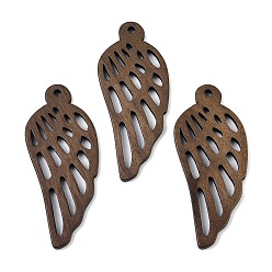 Кокосово-Коричневый Подвески из орехового дерева, крыло, кокосового коричневый, 47x20x2.5 мм, отверстие : 1.8 мм