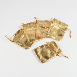 Gold Organza Bags, Gold, 9x7cm