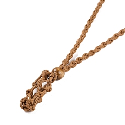 Перу Плетеный вощеный шнур, пустой мешочек для макраме, изготовление ожерелья-слайдера, с деревянных бусин, Перу, 34.65x0.28x0.12 дюйм (88x0.7x0.3 см)