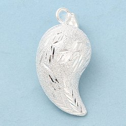 Посеребрённый Латунные подвески, без кадмия и без свинца, рог очарование, 925 серебро покрытием, 31x13x16 мм, отверстие : 7 мм