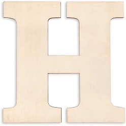 Rauchig Unfertige Holzform, Buchstabe h, rauchig, 4 Stück / Beutel