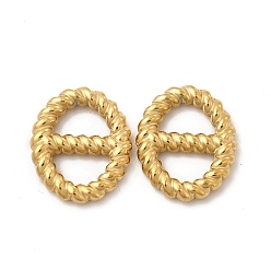 Настоящее золото 14K Ионное покрытие (ip) 304 соединительные кольца из нержавеющей стали, скользящая пряжка, витых овальных, реальный 14 k позолоченный, 16x13x2 мм, внутренний диаметр: 7.5x5 мм