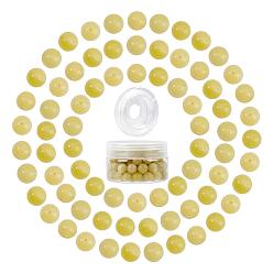 Lemon Jade DIY Stretch Bracelets Making Kits, include Natural Lemon Jade Round Beads, Elastic Crystal Thread, Beads: 10~10.5mm, Hole: 1~1.2mm, 100pcs