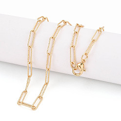 Настоящее золото 18K Изготовление колье-цепочки из текстурированной латуни, с карабин-лобстерами , реальный 18 k позолоченный, 23.81 дюйм (60.5 см), ссылка: 11.5x3.5x0.8 mm