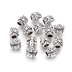 Antique Silver Alloy European Beads, Angel, Large Hole Beads, Cadmium Free & Nickel Free & Lead Free, Antique Silver, 10x11x9mm, Hole: 4mm
