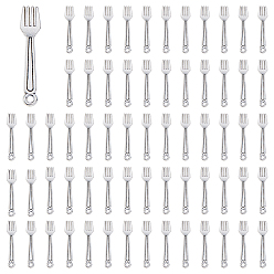 Античное Серебро 100 шт. Подвески из сплава в тибетском стиле, вилочные подвески, античное серебро, 24x5x2 мм, отверстие : 1.2 мм