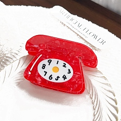 Красный Заколки для волос с когтями из ацетата целлюлозы (смола), аксессуары для волос для женщин и девочек, красные, 87x56 мм