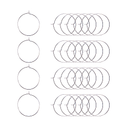 Серебро Латунь бокал очарование кольца серьги обруча, серебряный цвет гальваническим, 30x0.8 мм, Около 200 шт / коробка