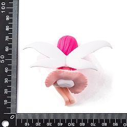Roja Mini hada de pvc, ala blanca, figurilla, decoraciones de casa de muñecas, rojo, 83x61 mm