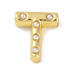 Letter T Латунные подвески, без кадмия, без никеля и без свинца, с абс, Письмо ~ Z, Письмо T, 20x17.5x6.5 мм, отверстие : 3.5 мм